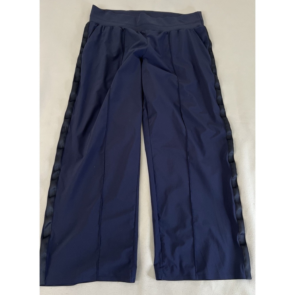 Athleta Nolita Wide Leg Pant Women's 18 Navy Blue Lightweight Summer Work Casual